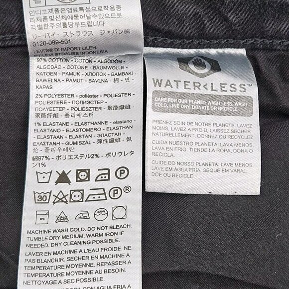 Levi's Premium Ribcage Straight Ankle Jeans Black Womens Size 24W NEW Button Fly - Picture 11 of 16